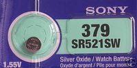 One (1) X Sony 379 SR521SW SB-AC Silver Oxide Watch Battery 1.55v Blister Packed