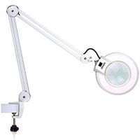 Magnifying Desk Lamp, Carejoy LED 10X Desk Table Clamp Mount Magnifier Lamp Light Magnifying Glass Lens Diopter (Cyan Glass)