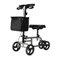 ZWJ-Rolling Walkers Foot Fracture Assister, Single Leg Rehabilitation Walker, Disabled Assisted Walker, Trolley with Wheel seat (Color : Black)