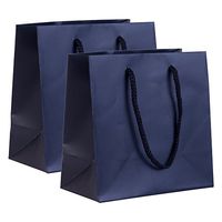 Incredible Packaging - 6.5" x 3.5" x 6.5" Mini Retail Euro Tote Shopping Bags - Heavy Duty 157 GSM - Original Style Paper - Perfect for Merchandise, Retail, Party, Gift Bags. (Black Gloss, 50 Bags)