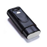 Cigar Humidor Desktop Cigar Humidor Cigar Box, Travel Portable Cigarette Case Leather Cigarette Case with Cigar Cutter, Can Accommodate 3 Cigars, Cigar Bag, Men's Gift Box, Cigar Humidor
