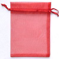 ATCG 100pcs 4x6 Inches Drawstring Organza Pouches Wedding Party Jewelry Favor Gift Candy Bags (Red)