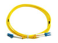 CableJoy LC-LC 9/125 OS1 Duplex Singlemode PVC Fiber Optic Cable, Yellow (10 Meter)