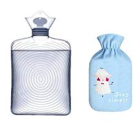 1800ML Classic PVC Cold or Hot Water Bottle with Soft Plush Cover, 14