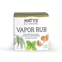 Maty's All Natural Vapor Rub, 1.5 Oz Jar, Pure Natural Chest Rub, Petroleum Free, Soothes & Relieves Cold Symptoms Like Cough & Congestion