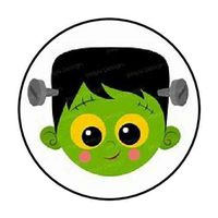 HotSaleStore Sticker Seals 48 Halloween Frankenstein Envelope Seals Labels Stickers 1.2" Round