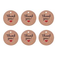 Toyvian Thank You Gift Round Tags Kraft Paper Tags Wedding Favor Gift Labels Rustic Gift Wrapping Accessories 100 Pieces (Without Rope)