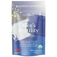Blue Stork Fertility Tea: Mint Tea for Male Reproductive Health, USDA Organic, Green Tea + Turmeric, 30 Cups