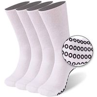 KitNSox Circulation Socks Diabetic, Women Men Seamless Toe Comfort Anti Slip Cushion Hospital Socks 4 Pairs