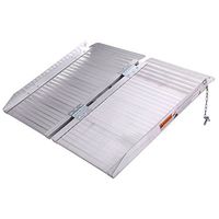 Portable Folding 24" x 28" Aluminum Wheelchair Loading Ramp w/Guardrails & Handle with Ebook