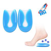 Plantar Fasciitis Inserts U-Shape Gel Heel Cup Arch Support Pain Relief Half Shoe Insoles for Women Men 1 Pair