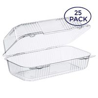 Dart Clear Hinged Lid Plastic Container 9"x 5 3/8" x 3 1/2" (25)