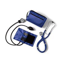 Medline Compli-Mates Aneroid Sphygmomanometer and Sprague Rappaport Stethoscope Kit, Carrying Case, Adult Blood Pressure Cuff, Manual, Professional, Royal Blue