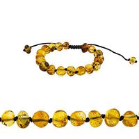 Amberalia Adjustable Knotted Baltic Amber Bracelet, Helps in Pain Relief - Boost Immune System - ONE Size FITS Most - Light Green -S