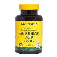 NaturesPlus Pantothenic Acid - 500 mg, 90 Vegetarian Tablets - Vitamin B5 Supplement, Supports Food Metabolism, Promotes Healthy Nervous System, Energy Production - Gluten-Free - 90 Servings