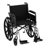 Nova MedicalProducts Healthcare 20" Lightweight Wheelchair with Full Arms and Footrests