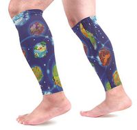 AHOMY Sports Calf Compression Sleeves Cartoon Earth Planets Leg Compression Socks for Men and Women