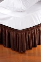 Home Details Dust Ruffle Bed Skirt, Queen/King, Chocolate