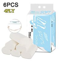 Cherry Juilt 6 Rolls 4-layers Toilet Paper Roll Bath Tissue Ultra Soft White Paper Towels Recycled