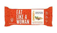 Eat Like A Woman, Plant Based Protein Bar, Gluten Free Bars w/Peanut Butter, Organic Ingredients, Paleo Friendly, Soy Free, Dairy Free, Peanut Butter & Ancient Grains, 12 Pack