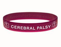 Cerebral Palsy ID Bracelet Wristband - Purple - 6 Inches