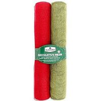 Member's Mark Decorative Mesh Ribbon, 2-Pack - 1 Red and 1 Green