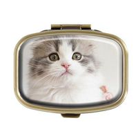 Top A Cat Custom Personalized Square Pill box Decorative Box Vitamin Container Pocket Or Wallet (Cat-5)