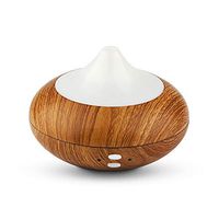 Wood Grain 180ml Cool Mist Humidifier USB Ultrasonic Aroma Essential Oil Diffuser with 7 Color LED Lights (Light Wood Grain)