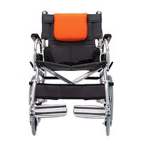 Folding Wheelchair Lightweight Folding Portable Aluminum Alloy Elderly Disabled Wheelchair Manual Wheelchair Scooter Folding Light Four Brakes Can Bear 100kg Push Type