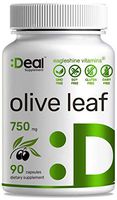 Deal Supplement Olive Leaf Extract 750mg, 90 Capsules, Standardized to 20% Oleuropein- Boost Immune System and Support Cardiovascular Health, Natural Antioxidant Supplement