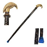 Eve.Store Brass Nautical Walking Stick Raven Crow Wood Cane Classic Style Wooden Cane Gentleman