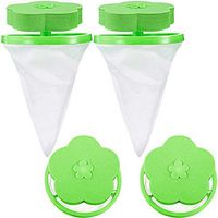 4 Pieces Reusable Washing Machine Lint Catcher Household Washing Machine Lint Mesh Bag Hair Filter Net Pouch Washer Hair Catcher (Green)