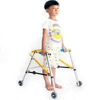 Hong Tai Yang Walker Children's Aluminum Alloy Children's Walker Foldable Simple Four-Wheeled Walker Rehabilitation Training, Bearing Capacity Below 100kg Mobile Auxiliary Equipment (Color : Yellow)