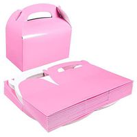 Pack of 24 Paper Treat Boxes - Gable Favor Boxes - Fun Party Play Goodie Boxes - 2 Dozen Pastel Pink Birthday Party Shower Loot Gift Boxes - 24 Count - 6.2 x 3.5 x 3.6 Inches