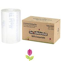 Second Nature Bags, Premium Certified 100% Compostable Biodegradable, 7 Gallon, 50 Bags, Tall Kitchen Food Scraps & Home Trash   