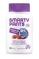 SmartyPants Toddler Formula Daily Gummy Multivitamin: Vitamin C, D3, & Zinc for Immunity, Gluten Free, Omega 3 Fish Oil (EPA & DHA), B6 & Methyl B12 for Energy, 90 Count (30 Day Supply)