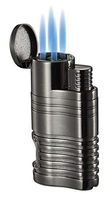 Visol Capitol Quad Torch Flame Cigar Lighter with Built-in Punch (Gray)