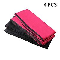 HRLORKC Silk Blindfold Satin Eye Mask for Sleeping, 150 cm（Rose Red 2pcs + Black 2pcs）