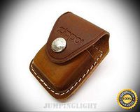 Brown Leather Lighter Belt Loop Pouch with Snap Closure LPLB - Premium Lighter Fluid (Comes Unfilled) - Made in USA!