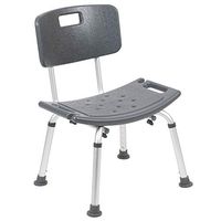 Flash Furniture HERCULES Series Tool-Free and Quick Assembly, 300 Lb. Capacity, Adjustable Gray Bath & Shower Chair with Back