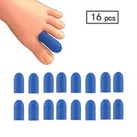 16 Pieces Gel Toe Caps, Silicone Toe Protector Toe Covers, Gel Toe Cushion to Protect Toe from Rubbing, Ingrown Toenails, Corns, Blisters, Hammer Toes and Other Painful Toe Problems (Blue)