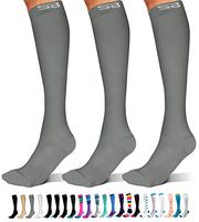 SB SOX 3-Pair Compression Socks (15-20mmHg) for Men & Women Comfortable Socks, Easy to Put On – Best Socks for Daily/Any Use, Running, Nurse, Travel (03 – Solid Gray, Small/Medium)