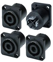 Neutrik NL4MP ( PACK OF 4) SPEAKON PANEL MOUNT ORIGINAL PATENTED "D" Chassis Mounting