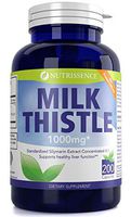 Milk Thistle 1000mg Equivalent - Silymarin - 200 Capsules - 250mg of Quadruple Strength, 4X Concentrated Standardized Extract - Nutrissence