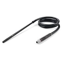 BudPro Silicone Hookah Hose with Aluminum Handle - Black 72inch - with Spring to Prevent Hookah Hose Flexion