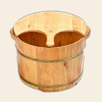 Feet Soaking Tub，Wooden Wash Basin，Thicken Wooden Tub，Foot Spa Wooden Tub，Wooden Foot Bath，Solid Household Foot Bath Barrel，Foot Wooden Barrel (Color : B)