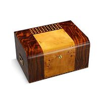 Humidors Luxurious Gift Handmade Cigar Glass Top Sure Seal Desktop Holds 100 Cigars Box Removable Cedar Wood Noble Decor Hygrometer Humidifier (Color : A)