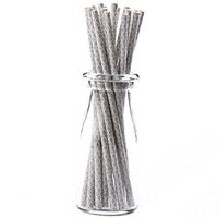 Simply Baked Paper Straw, Silver Quadrafoil, 8" long, Pack of 25, Colorful, Disposable, and Compostable