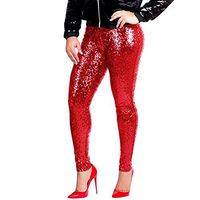 Jiayit Women's High Waist Pants Women Plus Size Shiny Sequin Slim Leggings Pants Ladies Sexy Party Carnival Dance Clubwear Trousers