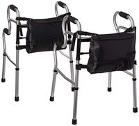 Medline MDS86410UR 3-in-1 Stand Assist Walker with Bag, Silver (Pack of 2)